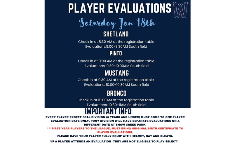 Jan 18 Player Evaluations